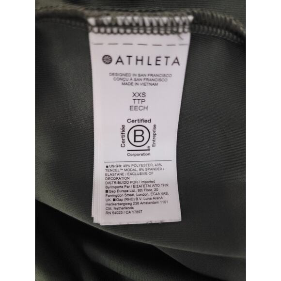 Athleta Seasoft Crewneck Sweatshirt SZ XXS Aspen Olive Green Quiet Luxury Luxe - Picture 10 of 11